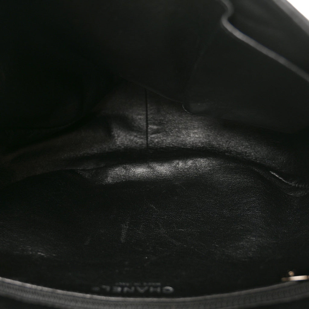 Caviar Half Moon Large Flap Black