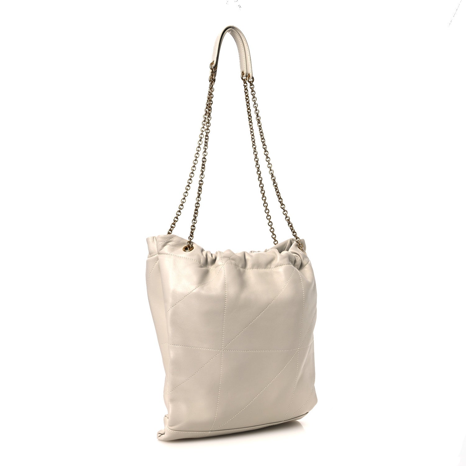 Lambskin Matelasse Monogram Medium Jamie 4.3 Pochon Blanc Vintage