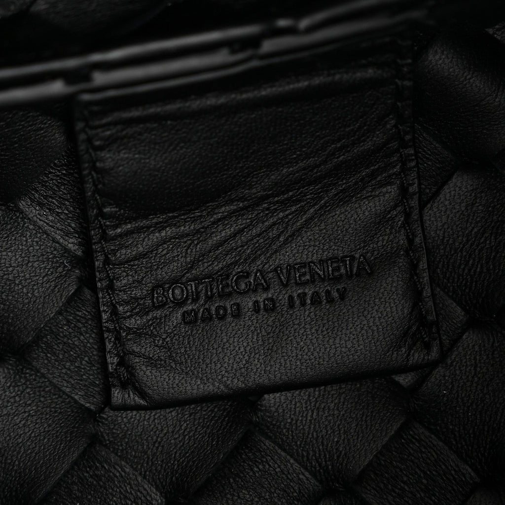 Nappa Intrecciato Small Campana Shoulder Bag Black