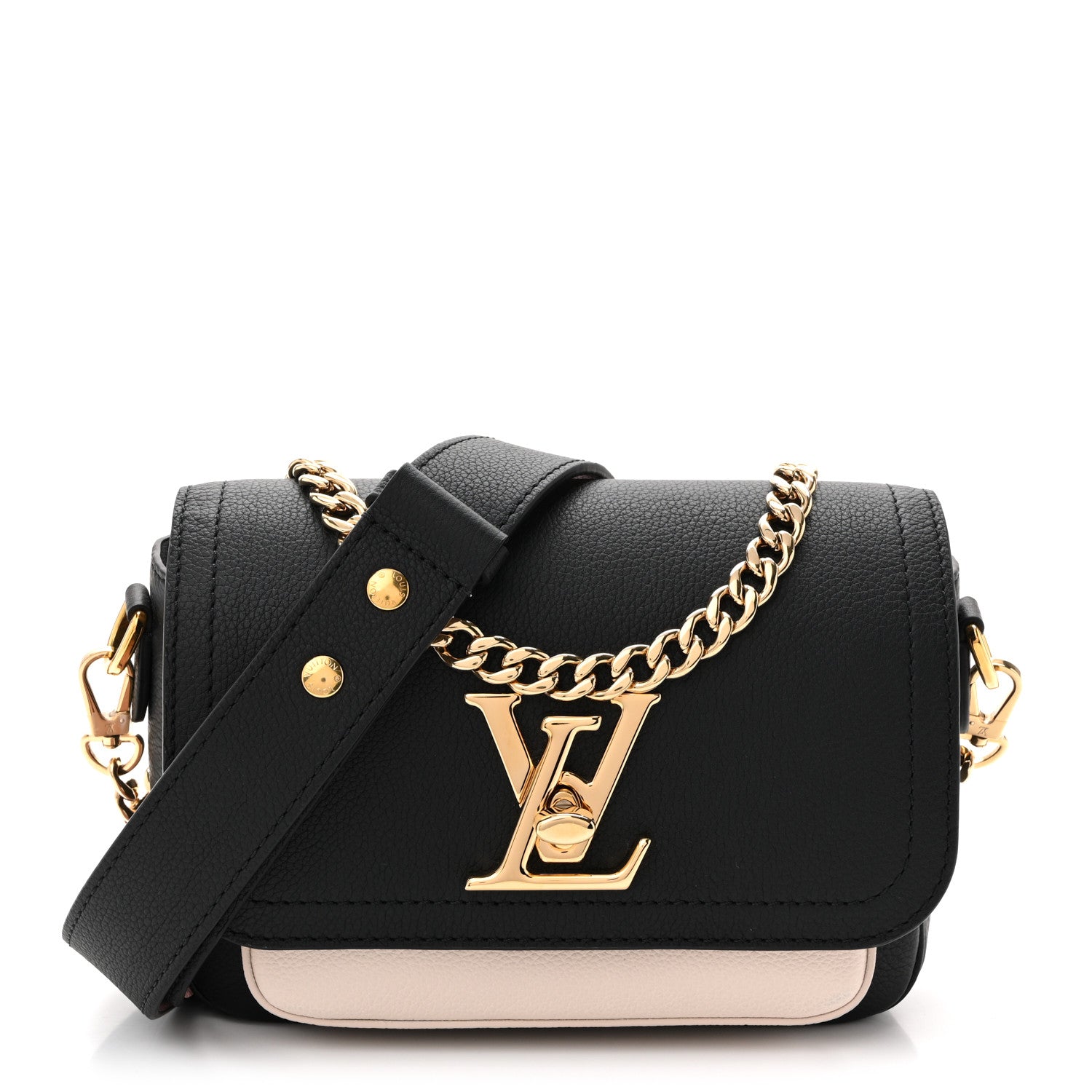 Grained Calfskin Lockme Tender Black