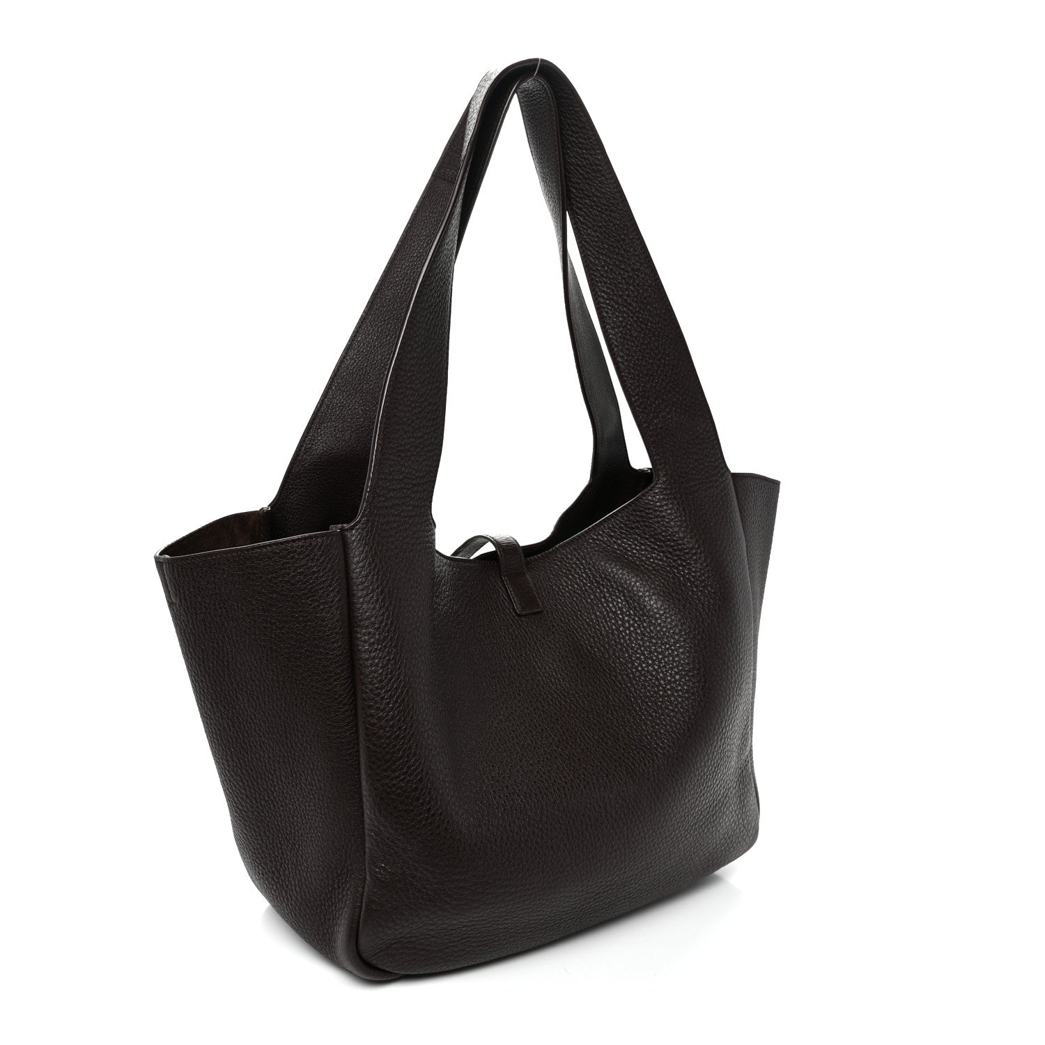 Grained Deerskin Bea Tote Marron Fonce