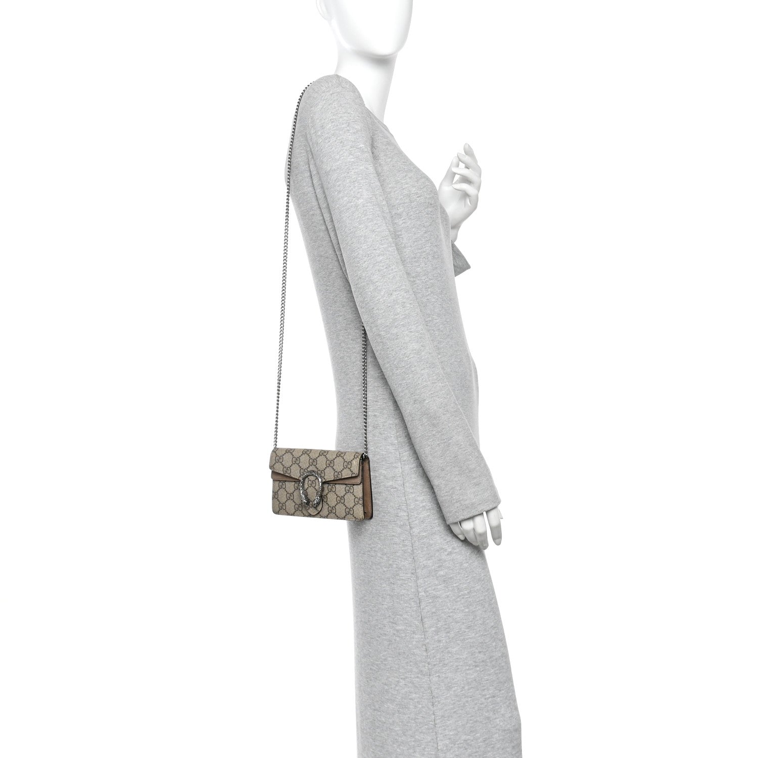 GG Supreme Monogram Super Mini Dionysus Shoulder Bag Taupe