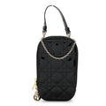 Patent Cannage Lady Dior Phone Holder Black