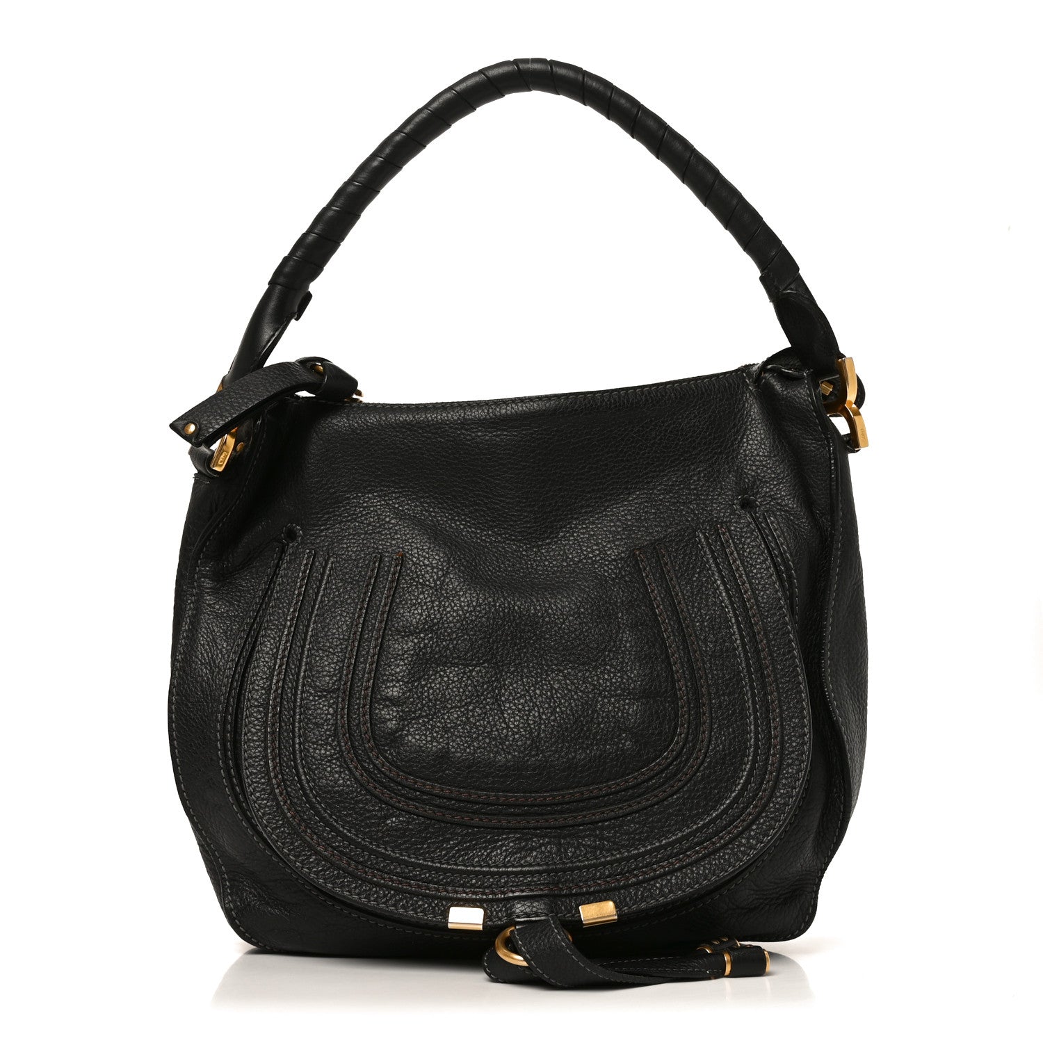 Calfskin Medium Marcie Satchel Black