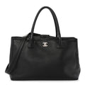 Calfskin Cerf Executive Shopper Tote Black