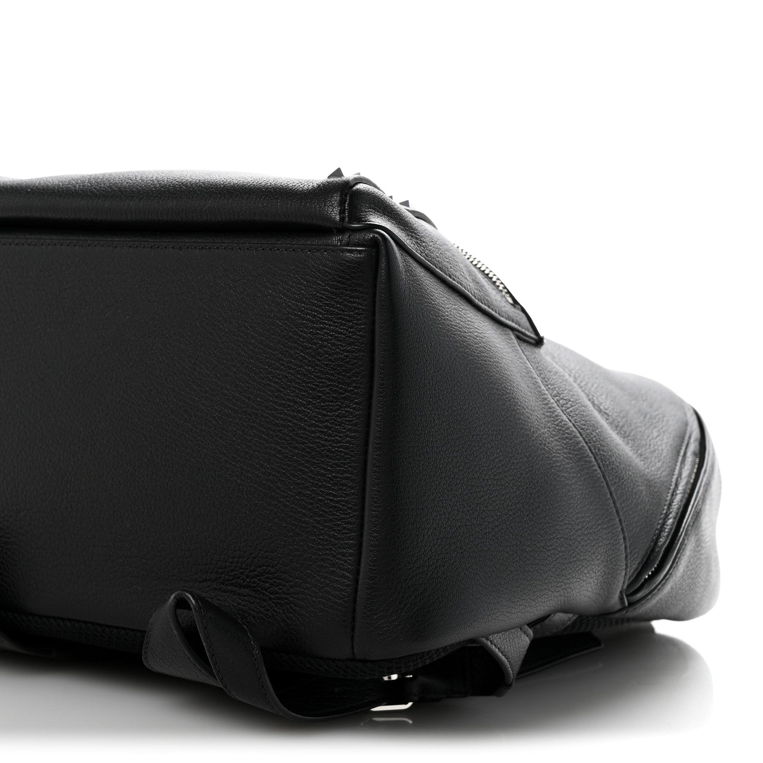 Grained Calfskin Rockstud Backpack Black