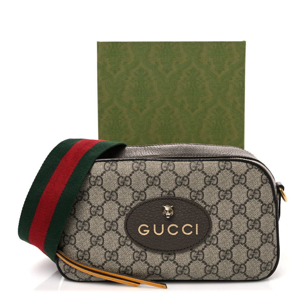 GG Supreme Monogram Web Neo Vintage Shoulder Bag Beige New Acero Crop