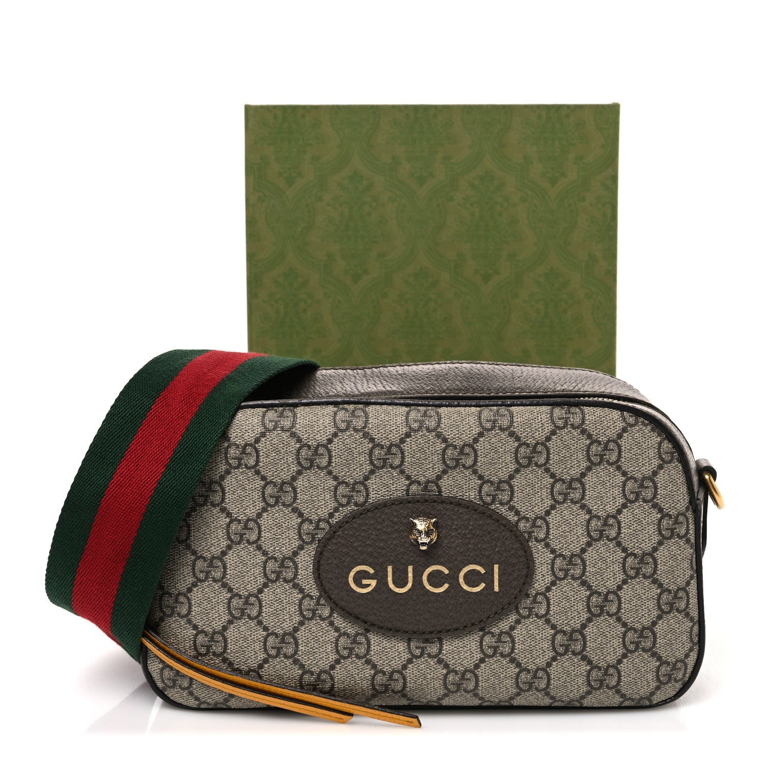GG Supreme Monogram Web Neo Vintage Shoulder Bag Beige New Acero Crop