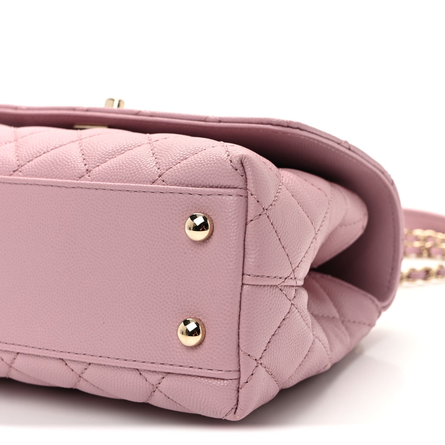 Caviar Quilted Mini Coco Handle Flap Light Pink