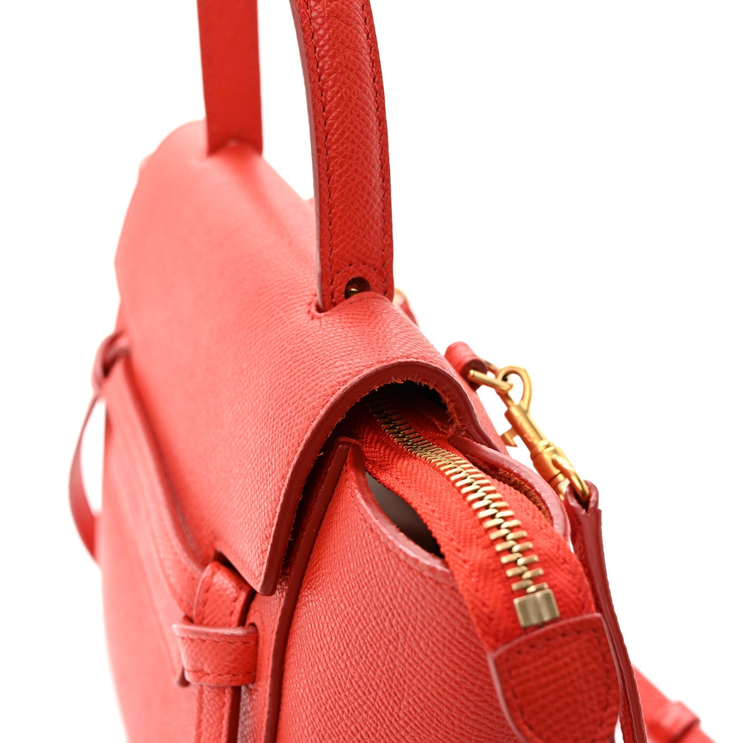 Grained Calfskin Nano Belt Bag Coral