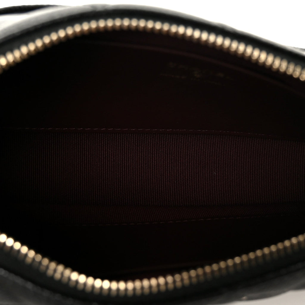 Caviar Quilted Purse With Chain Black