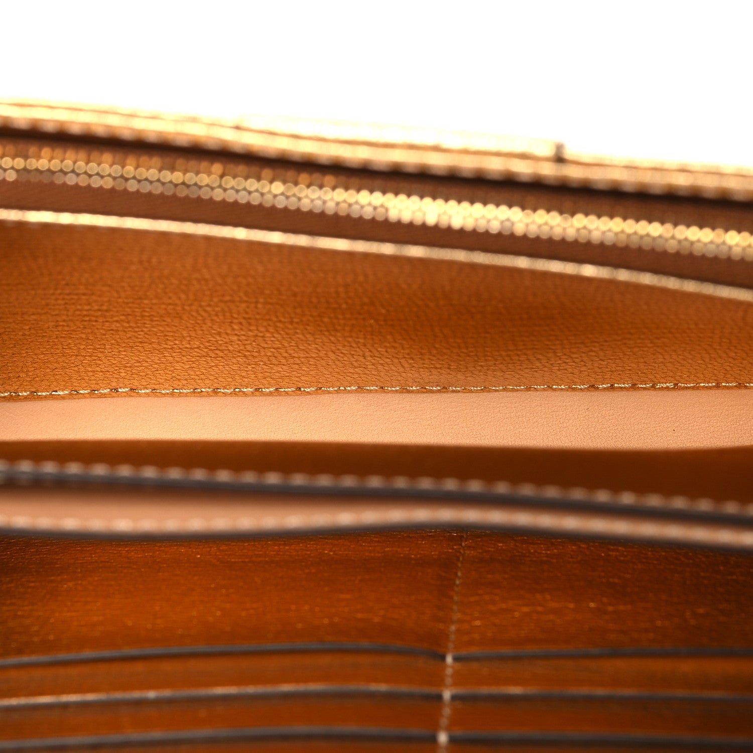 Metallic Rodeo Calfskin Brillant Wallet On Chain Satin Gold