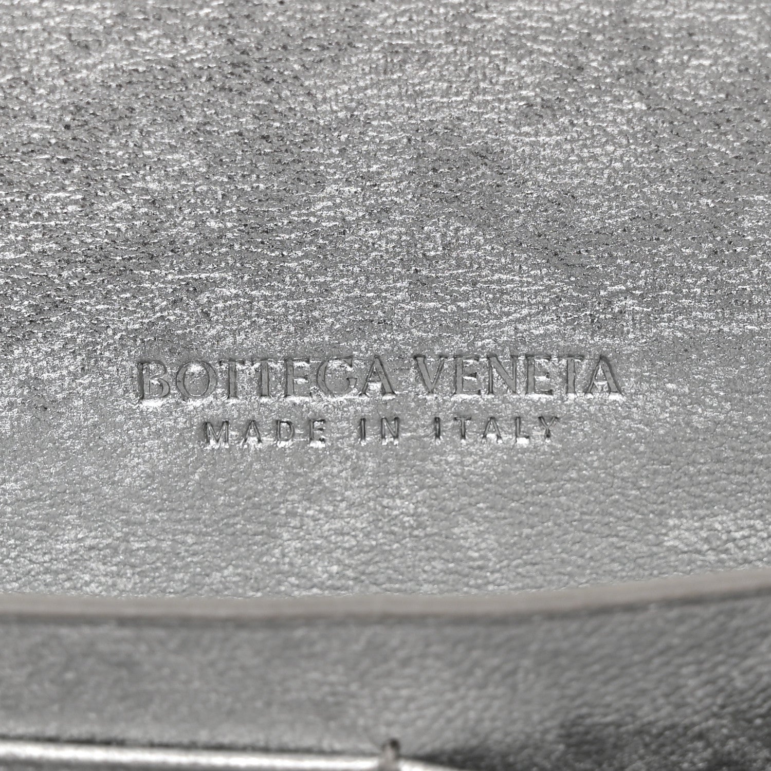 Metallic Lambskin Intrecciato Long Andiamo Top Handle Clutch Silver