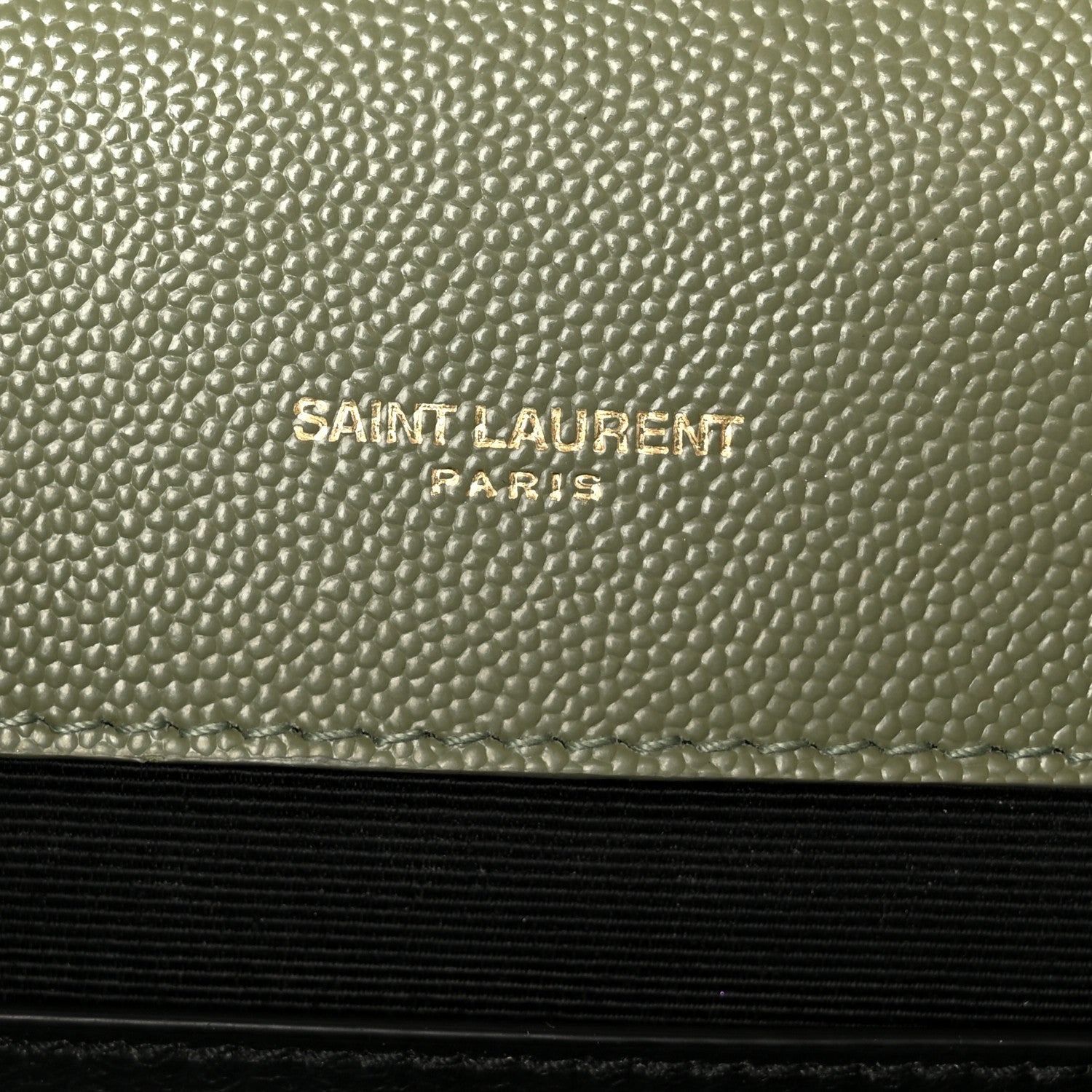 Grain De Poudre Textured Mixed Matelasse Triquilt Medium Monogram Satchel Light Sage