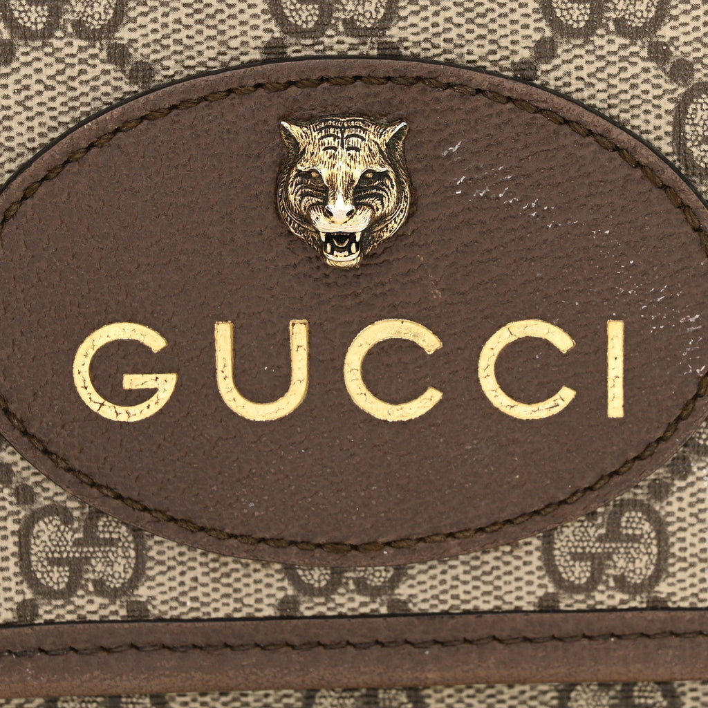 GG Supreme Monogram Web Small Neo Vintage Double Flap Messenger Bag Beige New Acero