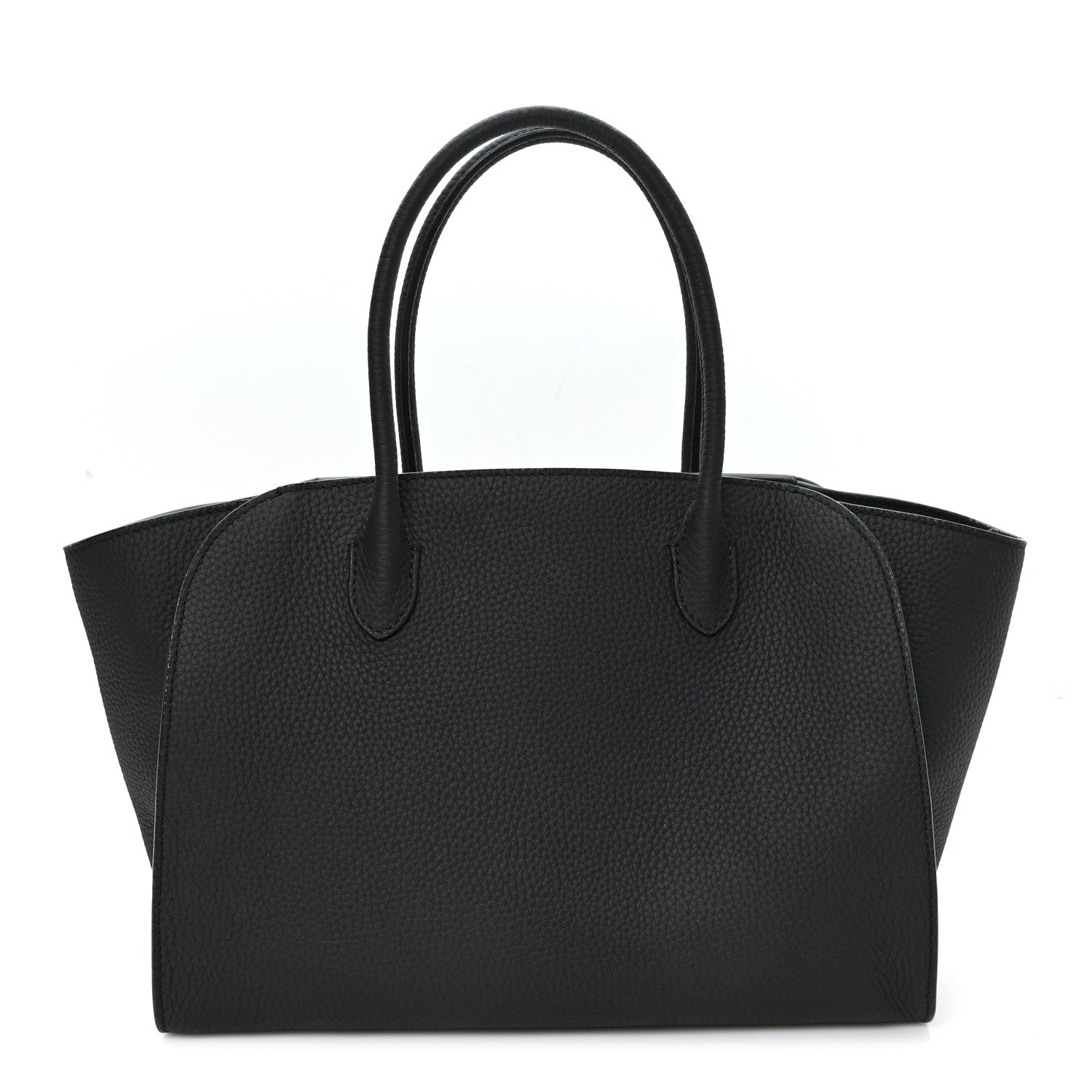 Grained Calfskin Marlo 12 Tote Bag Black Black