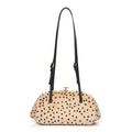 Pony Hair Cheetah Print Pretty CC Clutch With Strap Light Beige Black