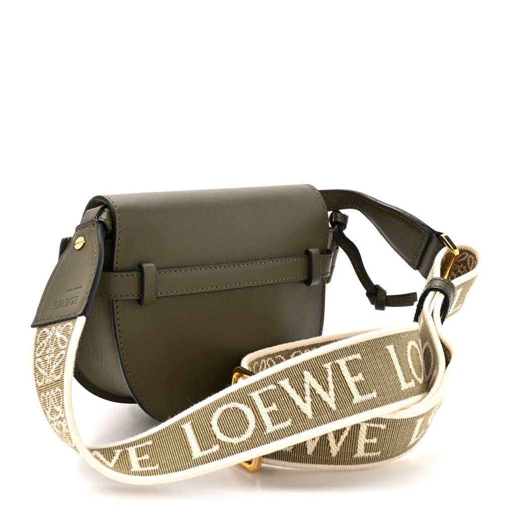 Calfskin Jacquard Mini Gate Dual Bag Autumn Green