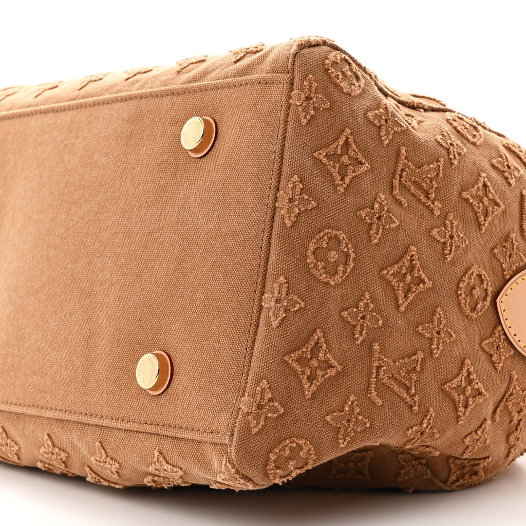 Denim Monogram Stone Speedy Bandouliere 35 Caramel