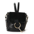 Suede Calfskin Small Faye Backpack Black