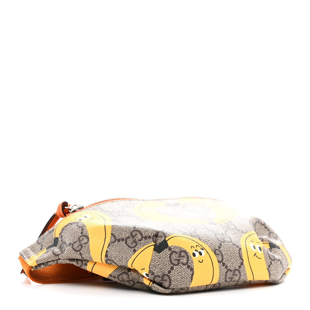 GG Supreme Monogram Banana Childrens Belt Bag Beige Ebony Multicolor Carrot Orange