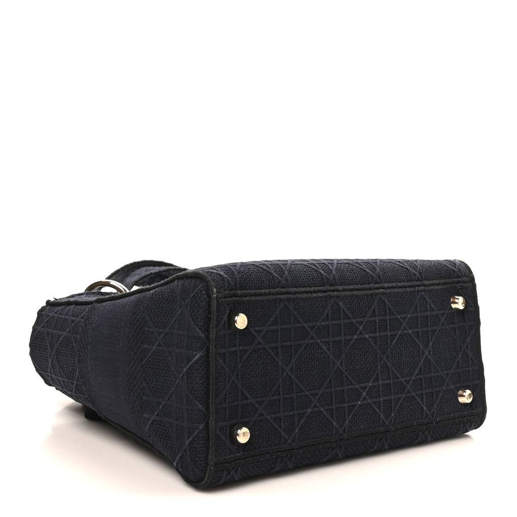 Canvas Embroidered Cannage Medium Lady D-Lite Navy