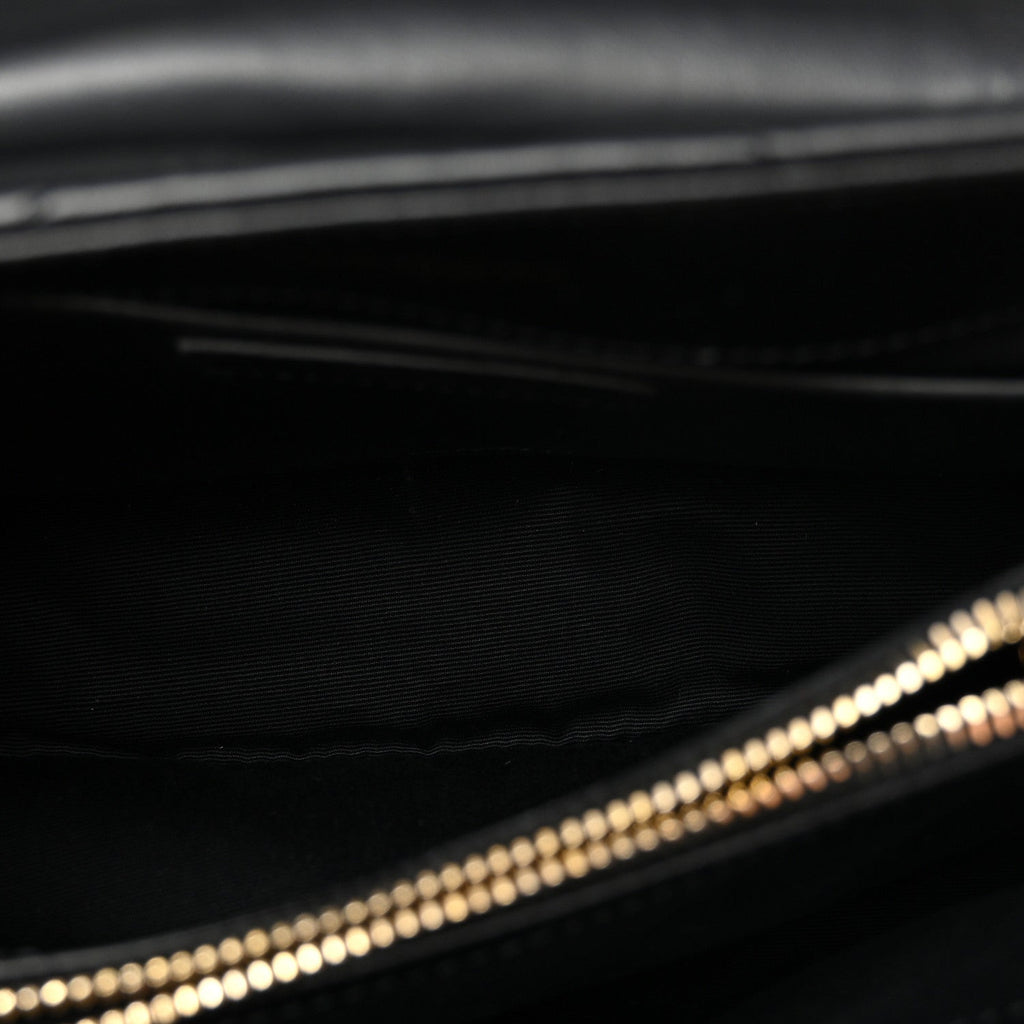 Calfskin Y Quilted Monogram Small Loulou Chain Satchel Black
