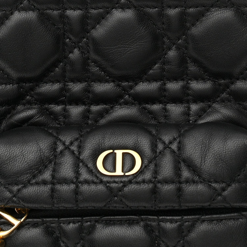 Lambskin Cannage Mini Backpack Black