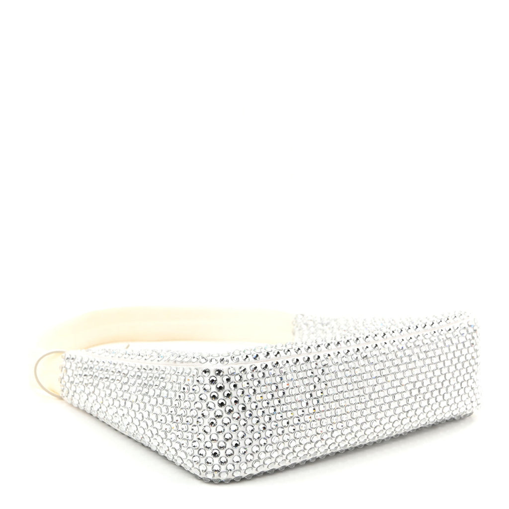 Satin Crystal Mini Re-Edition 2000 Bag White