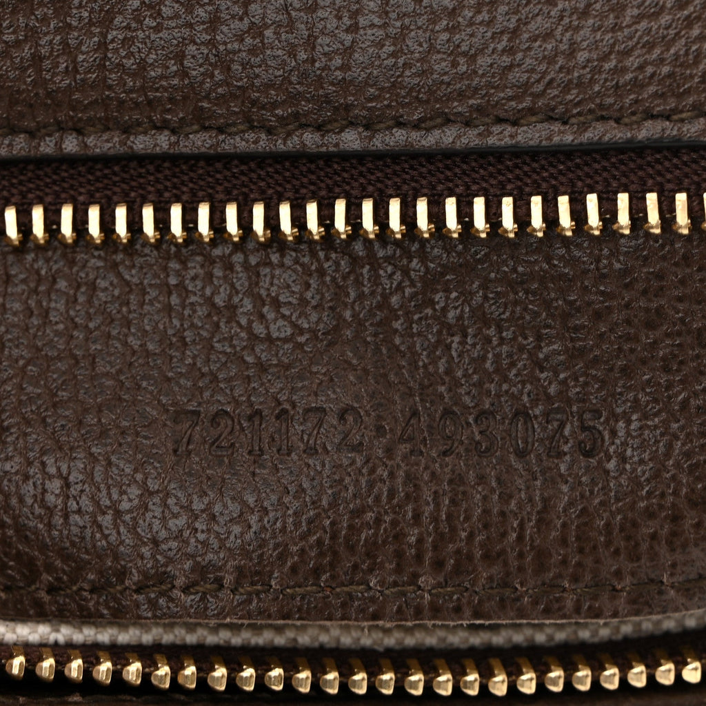 GG Supreme Monogram Textured Dollar Calfskin Web Medium Blondie Top Handle Shoulder Flap Bag Beige Ebony New Acero