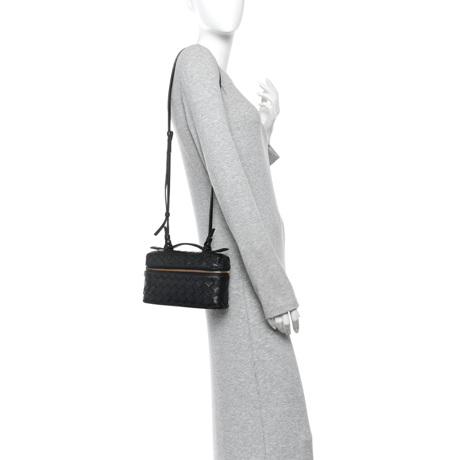 Calfskin Intrecciato Bang Bang Vanity Case Black