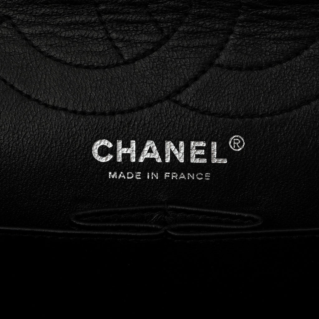 Metallic Calfskin Striped 2.55 Reissue 226 Flap Black