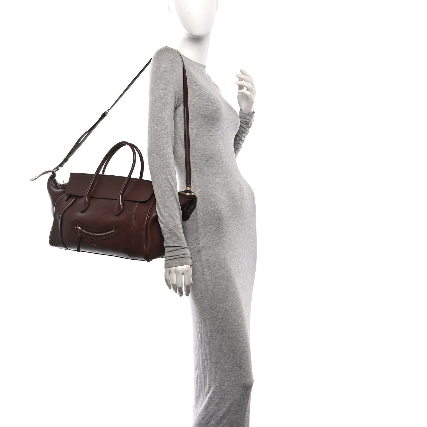 Supple Shiny Lambskin Medium Smiling New Luggage Brick