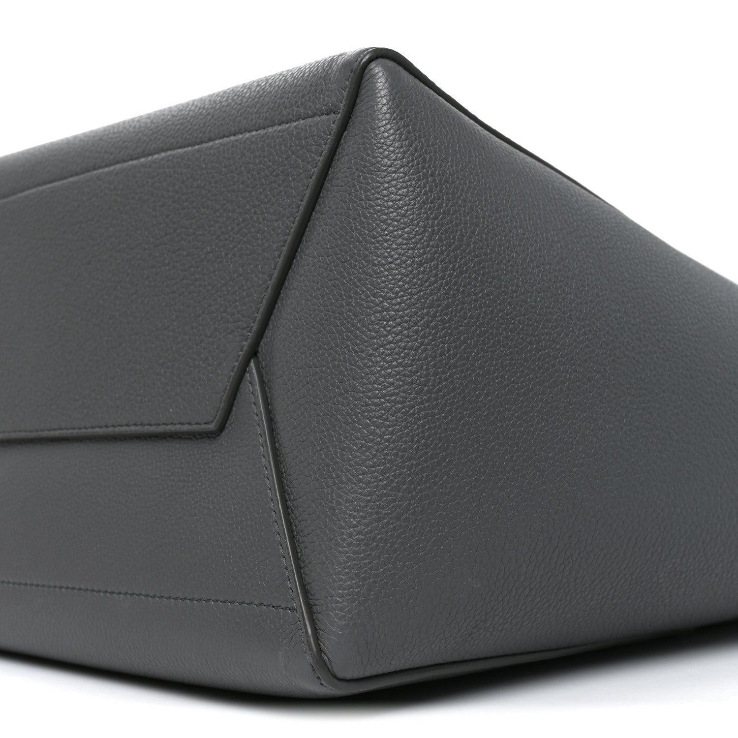 Soft Grained Calfskin Sangle Bucket Bag Grey