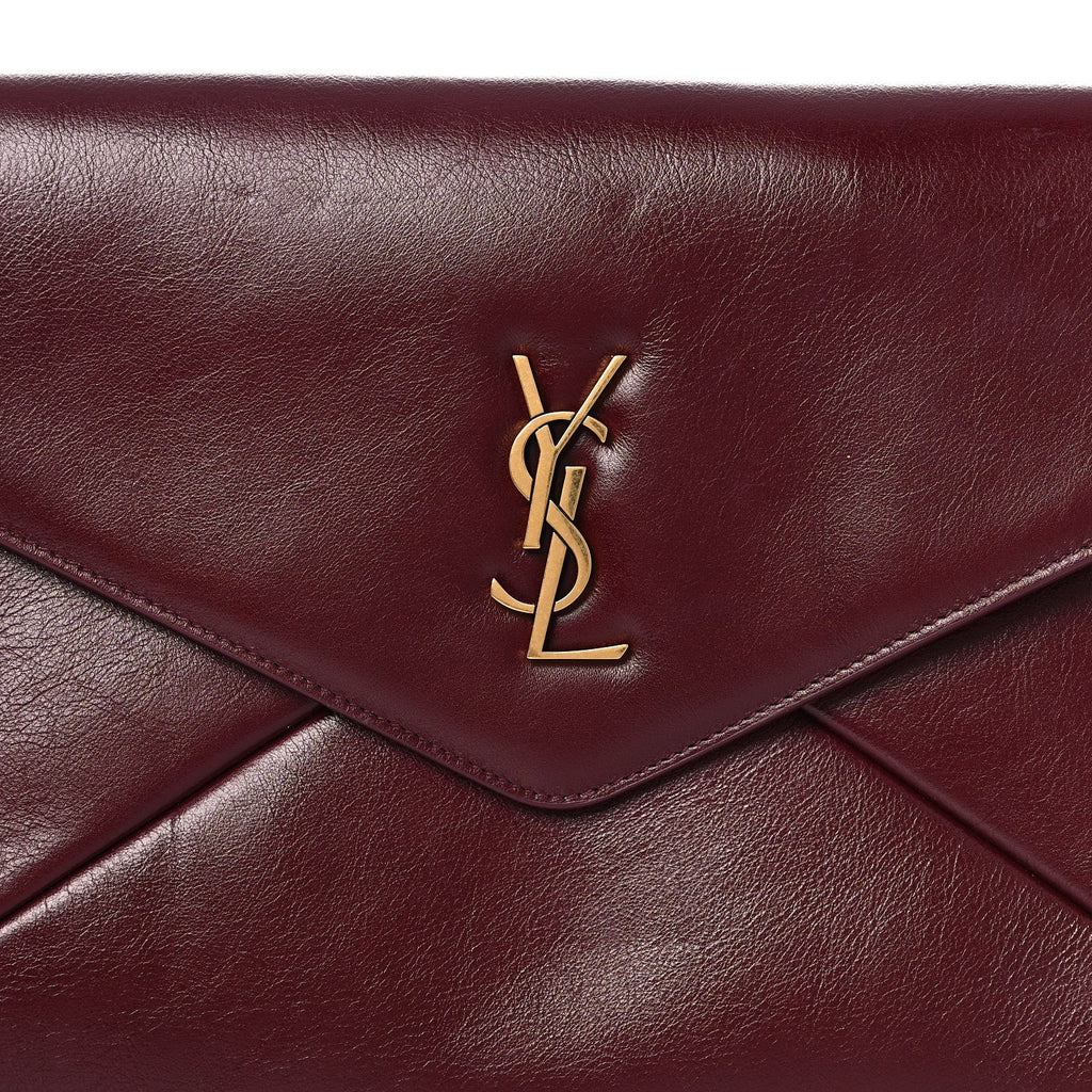 Lambskin Large Cassandre Envelope Pouch Dark Ruby
