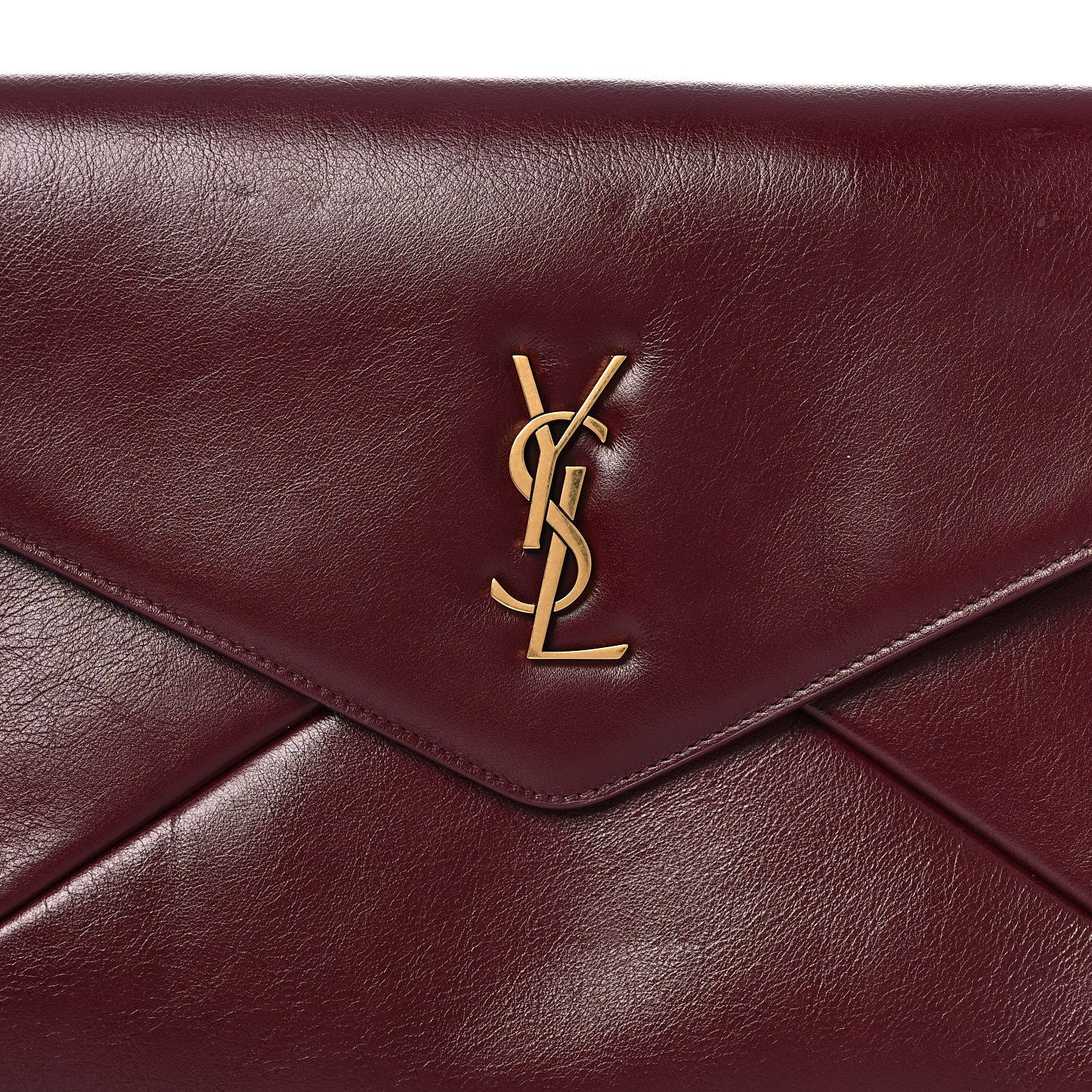 Lambskin Large Cassandre Envelope Pouch Dark Ruby