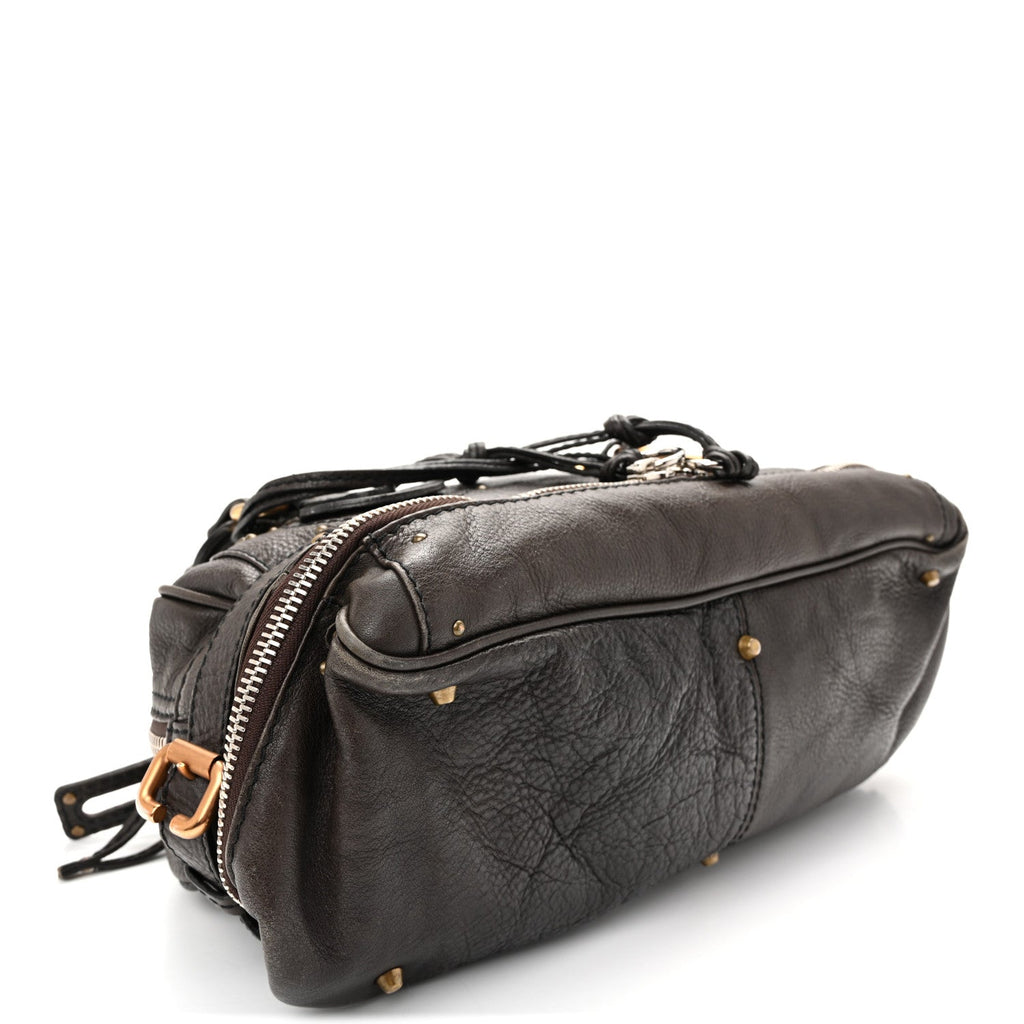 Calfskin Paddington Double Zip Bowler Chocolate