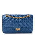 Metallic Calfskin Quilted 2.55 Reissue 225 Flap Blue