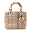 Metallic Lambskin Cannage Small My ABCDior Lady Dior Gold