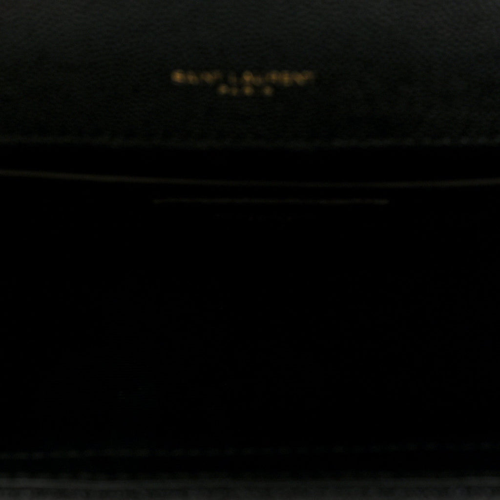Grain De Poudre Textured Mixed Matelasse Triquilt Medium Monogram Satchel Black