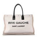 Linen Calfskin Rive Gauche Tote Greggio Natural