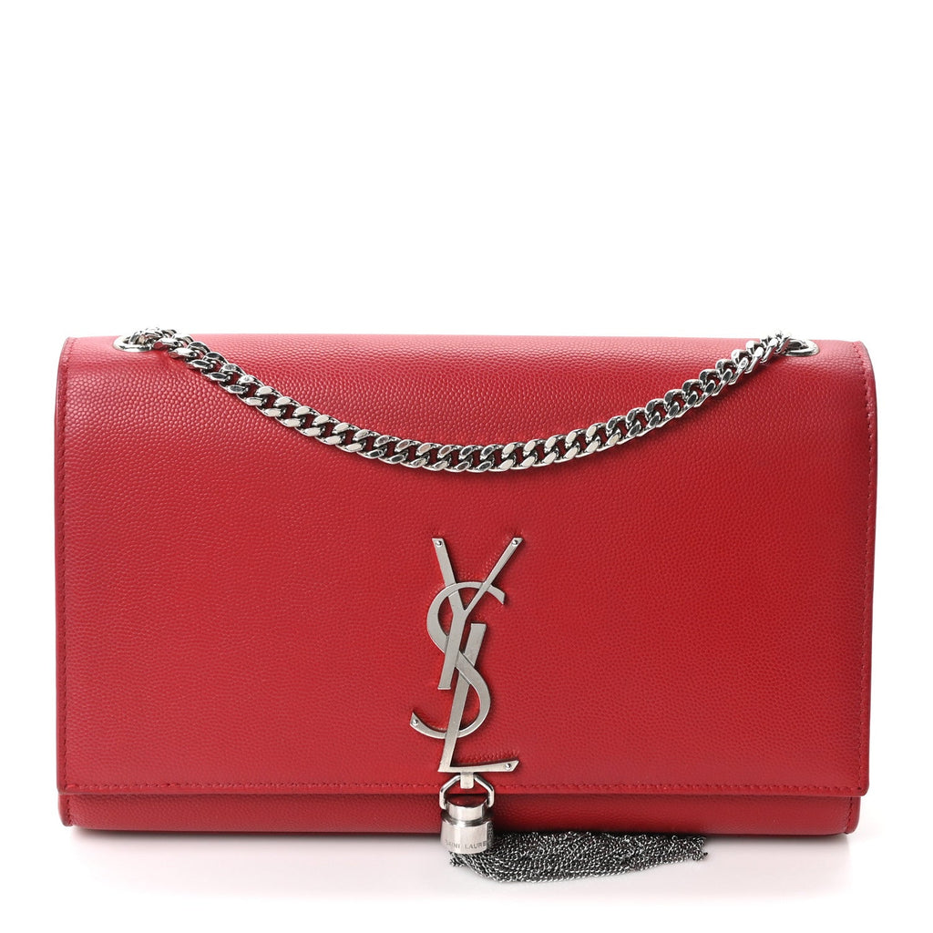 Grain De Poudre Medium Classic Monogram Kate Tassel Satchel Rouge Eros