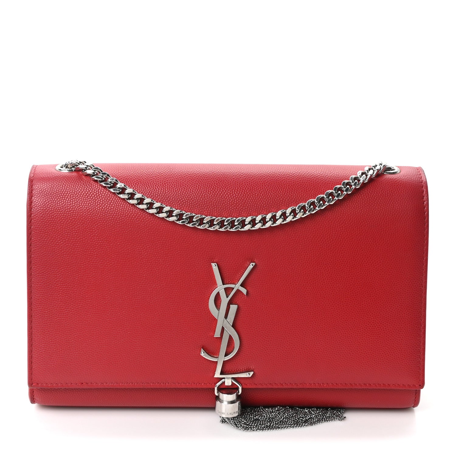 Grain De Poudre Medium Classic Monogram Kate Tassel Satchel Rouge Eros