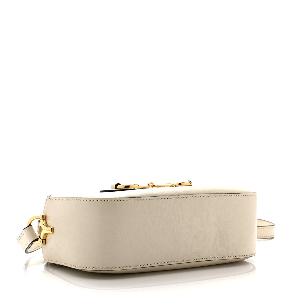 Azalea Calfskin Mini Horsebit 1955 Camera Shoulder Bag Mystic White