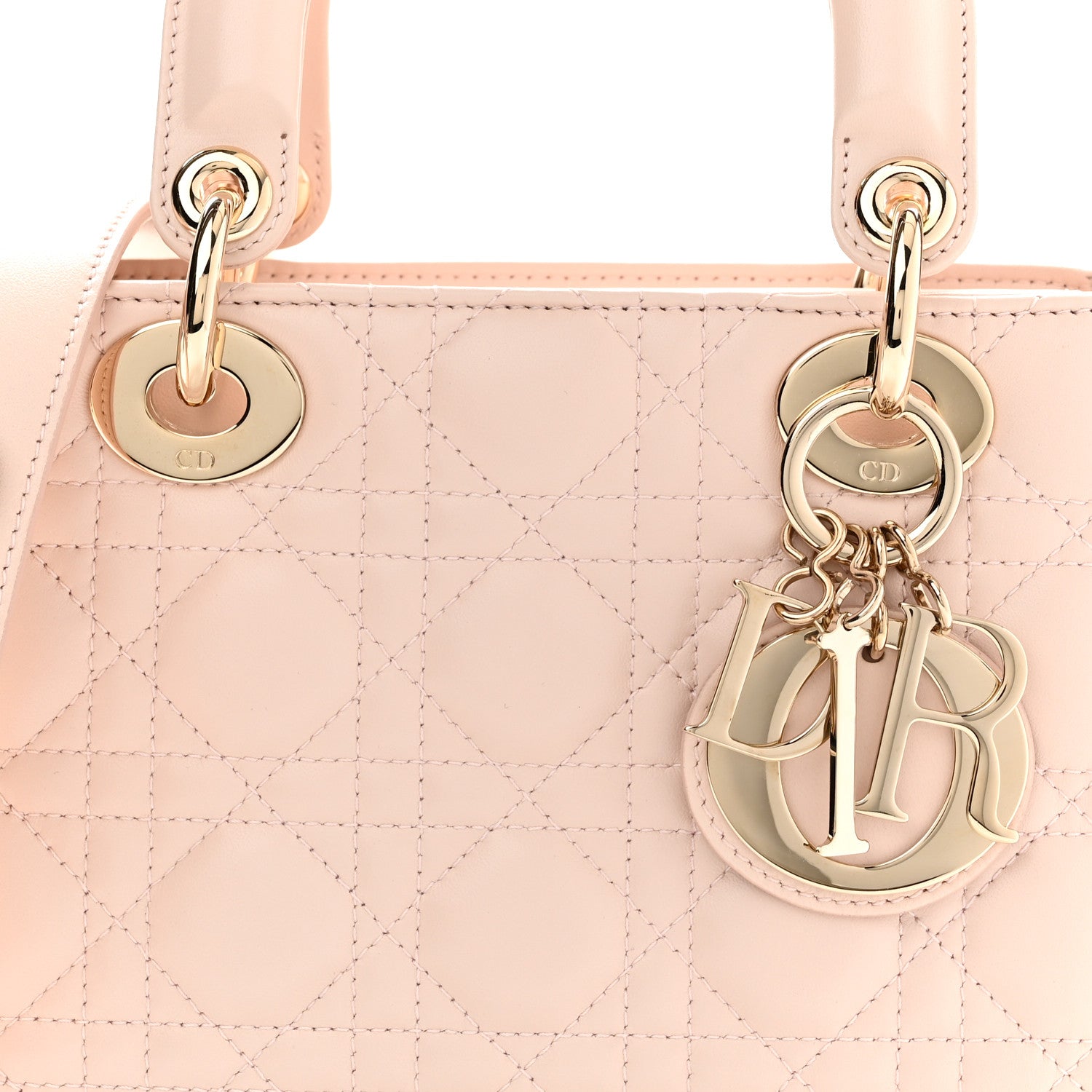 Lambskin Cannage Small Lucky Badges My Lady Dior Pink