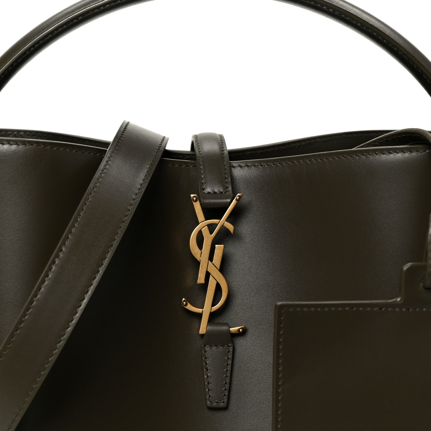 Shiny Calfskin Le 37 Bucket Bag Arabica