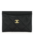 Caviar Quilted Card Holder Black