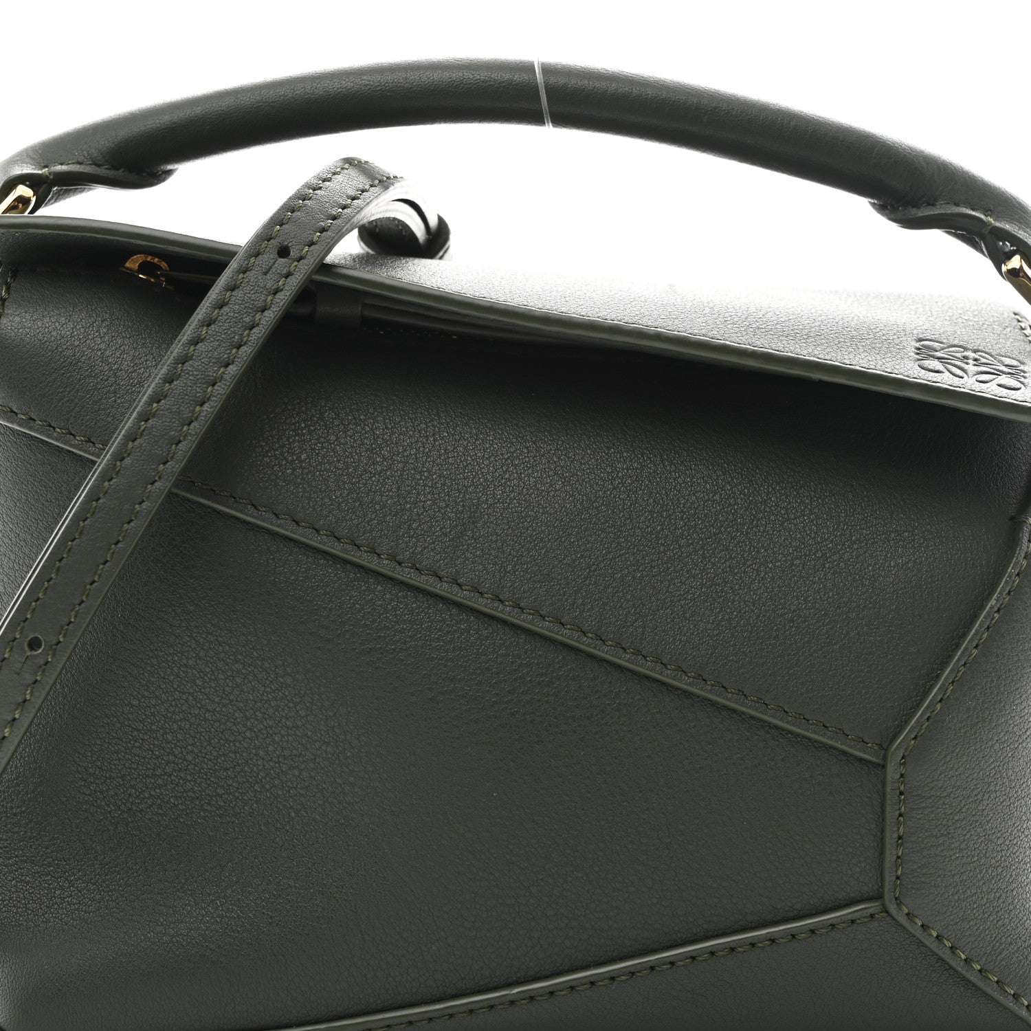 Calfskin Mini Puzzle Edge Bag Vintage Khaki