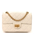 Aged Calfskin Quilted 2.55 Reissue Mini Flap White