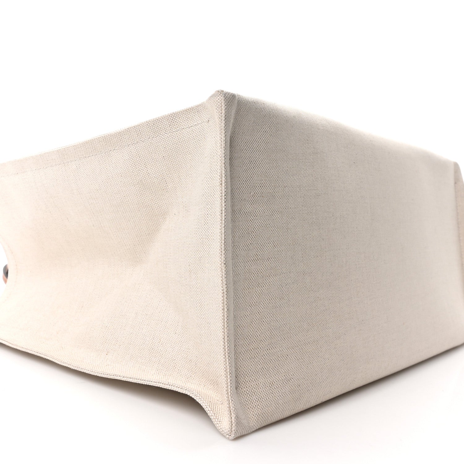 Canvas Calfskin Logo Maxi Tote Bag Beige Light Brown